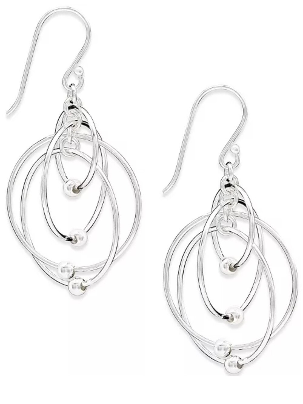 Giani Bernini Multi-Circle Illusion Bead Drop Earrings Sterling Silver